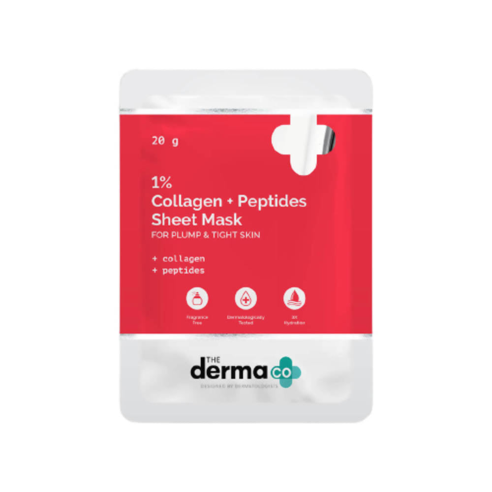The Derma Co 1% Collagen + Peptides Sheet Mask | Grocsy
