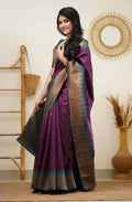 DEIANA'S Beautiful Designer Golden zari Soft Lichi Silk Saree - Wine | Grocsy