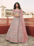 Myra Mauve Organza Embroidered Lehenga Choli | Grocsy