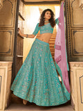 Myra Firozi Organza Embroidered Lehenga Choli | Grocsy