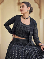 Myra Navy Blue georgette Designer Suit | Grocsy
