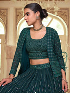 Myra Dark Green georgette Designer Suit | Grocsy