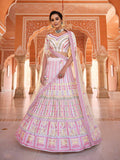 Myra Baby Pink Designer Handwork Lehenga | Grocsy