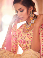 Myra Light Yellow Designer Hand work Lehenga | Grocsy