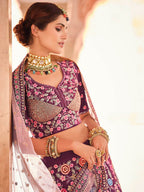 Myra Violet Designer Handwork Lehenga | Grocsy