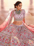 Myra Dusty Pink Designer Hand work Lehenga | Grocsy