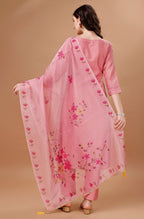 Prazu Fashion Preach Chanderi Silk Chikankari Bored Salwar Suit | Grocsy