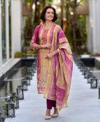 Prazu Fashion Pink Silk Blend Printed Designer Salwar Suit | Grocsy