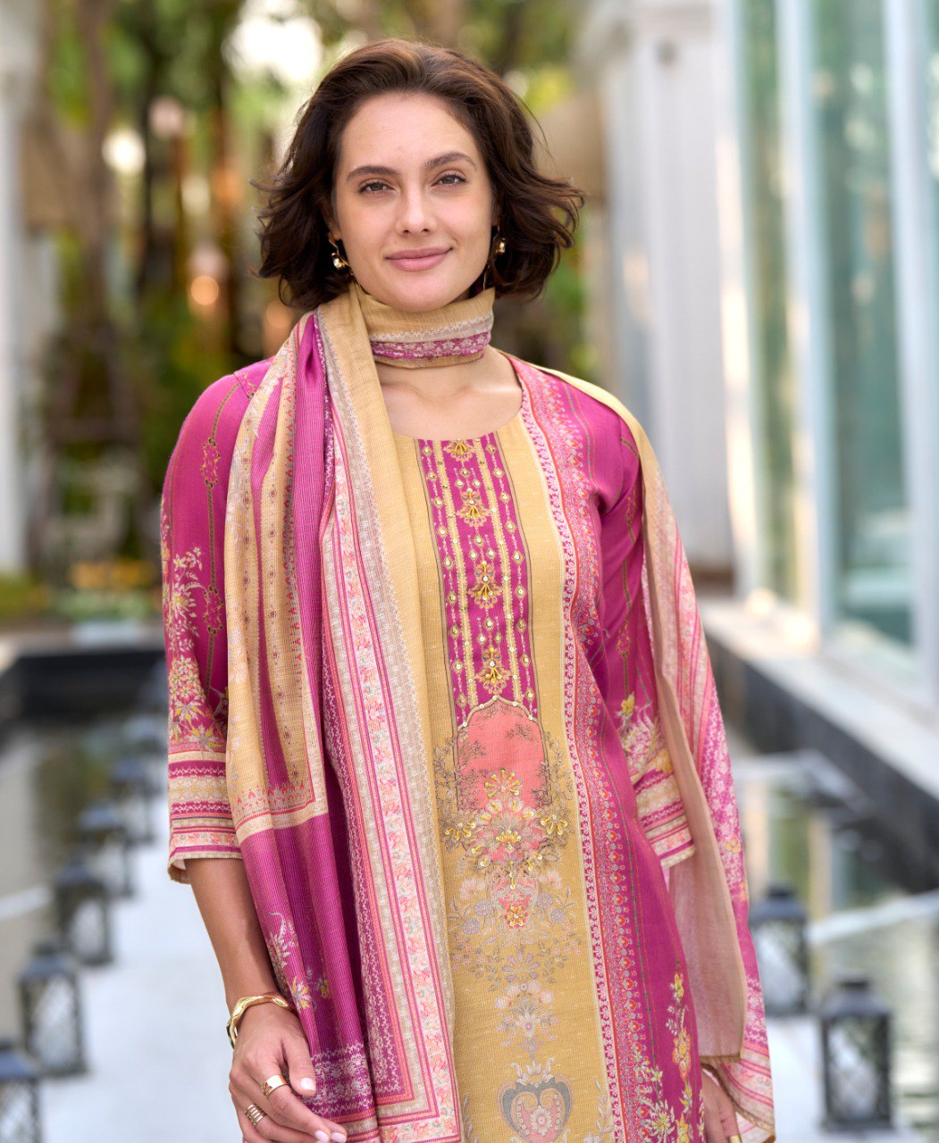 Prazu Fashion Pink Silk Blend Printed Designer Salwar Suit | Grocsy