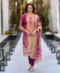 Prazu Fashion Pink Silk Blend Printed Designer Salwar Suit | Grocsy