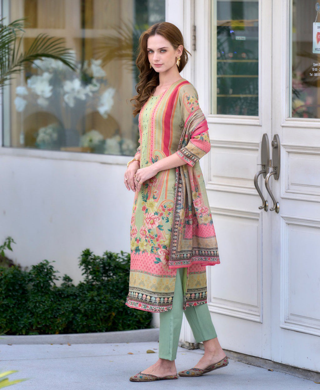 Prazu Fashion Light Green Silk Blend Designer Salwar Suit | Grocsy