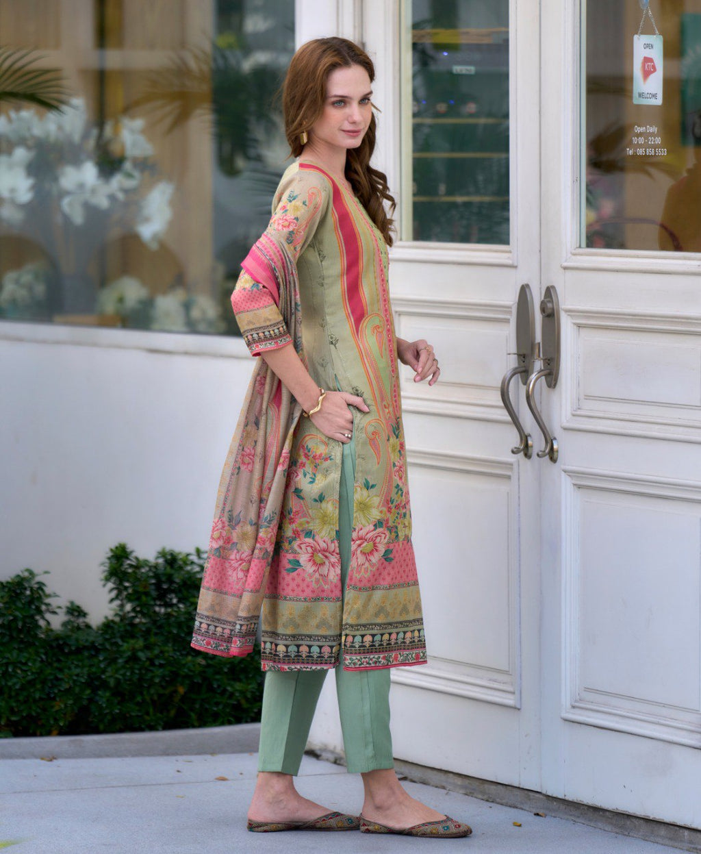 Prazu Fashion Light Green Silk Blend Designer Salwar Suit | Grocsy