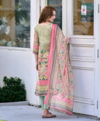 Prazu Fashion Light Green Silk Blend Designer Salwar Suit | Grocsy