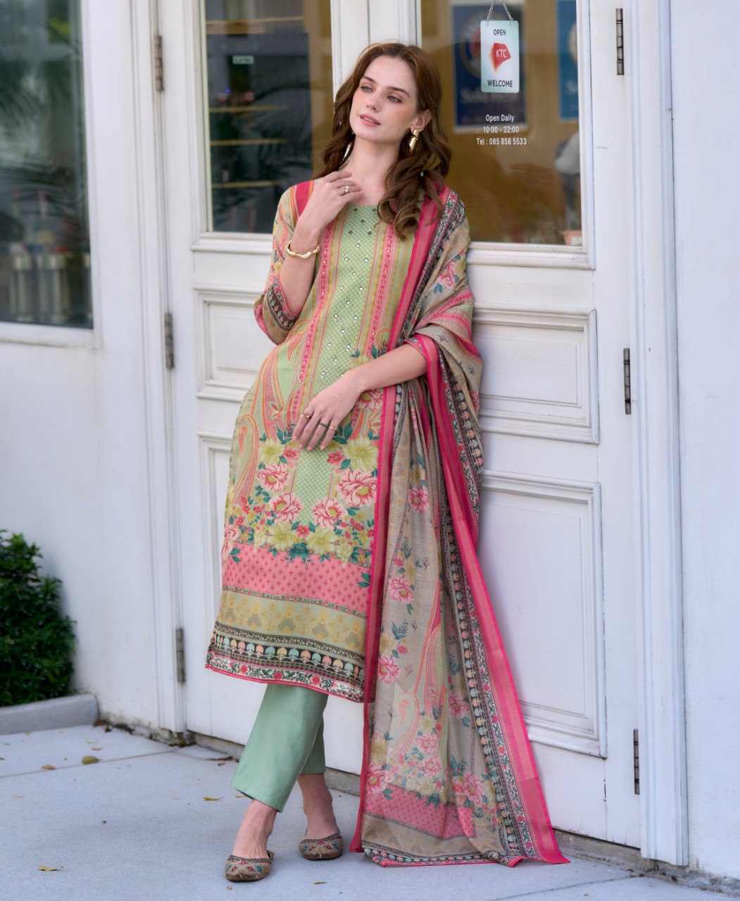 Prazu Fashion Light Green Silk Blend Designer Salwar Suit | Grocsy