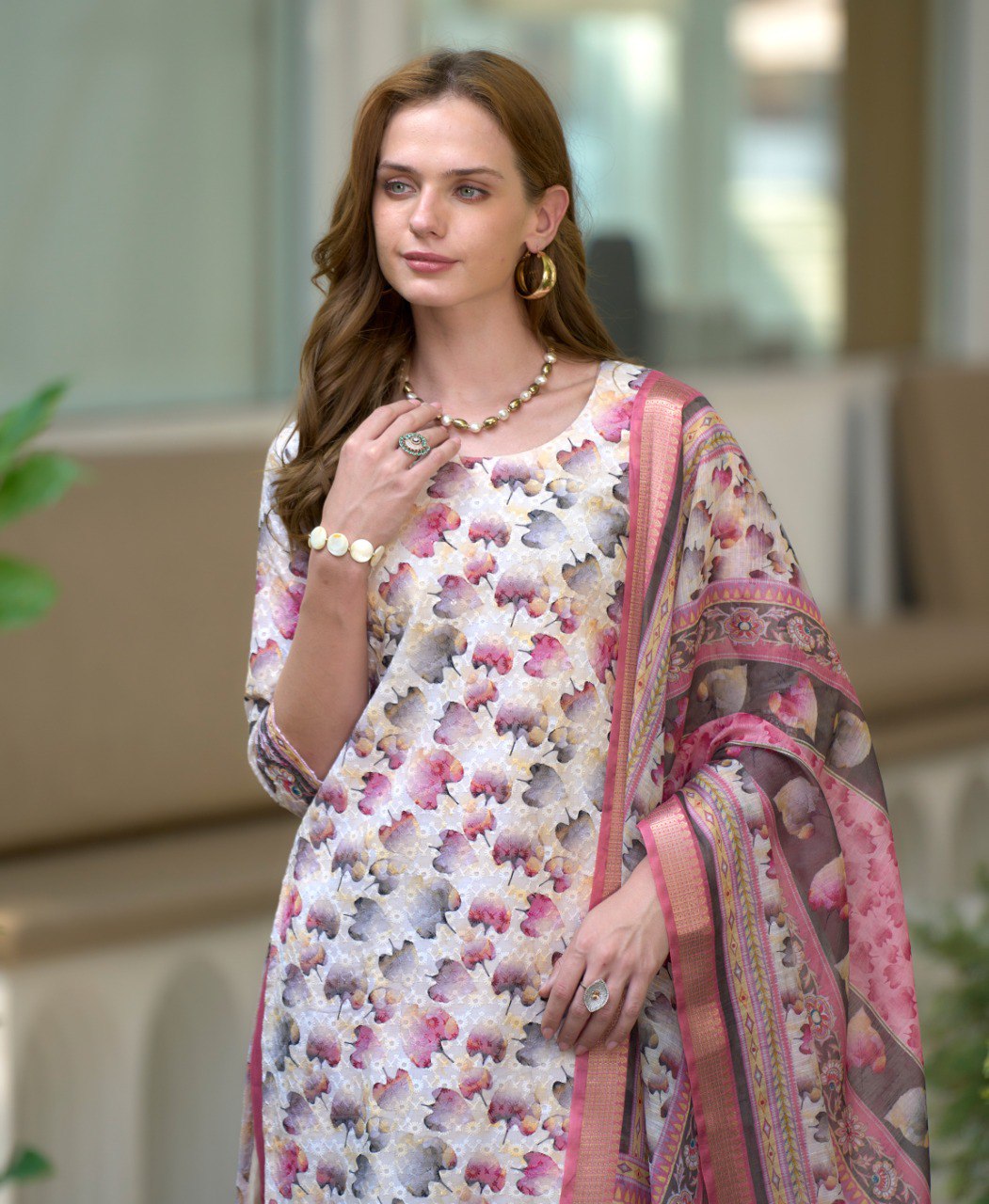 Prazu Fashion Off White Cotton Leaf Embroidered Kurta Set | Grocsy