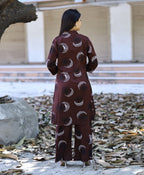Prazu Fashion Brown Reyon Viscose Print Kurti With Pant | Grocsy