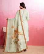 Prazu Fashion Cream Crepe Printed Designer Kurta Set | Grocsy