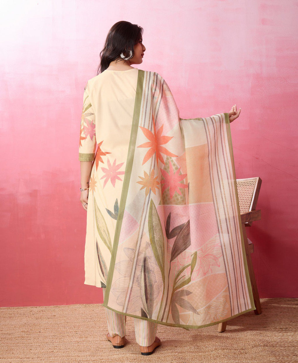 Prazu Fashion Off White Crepe Printed Designer Kurta Set | Grocsy