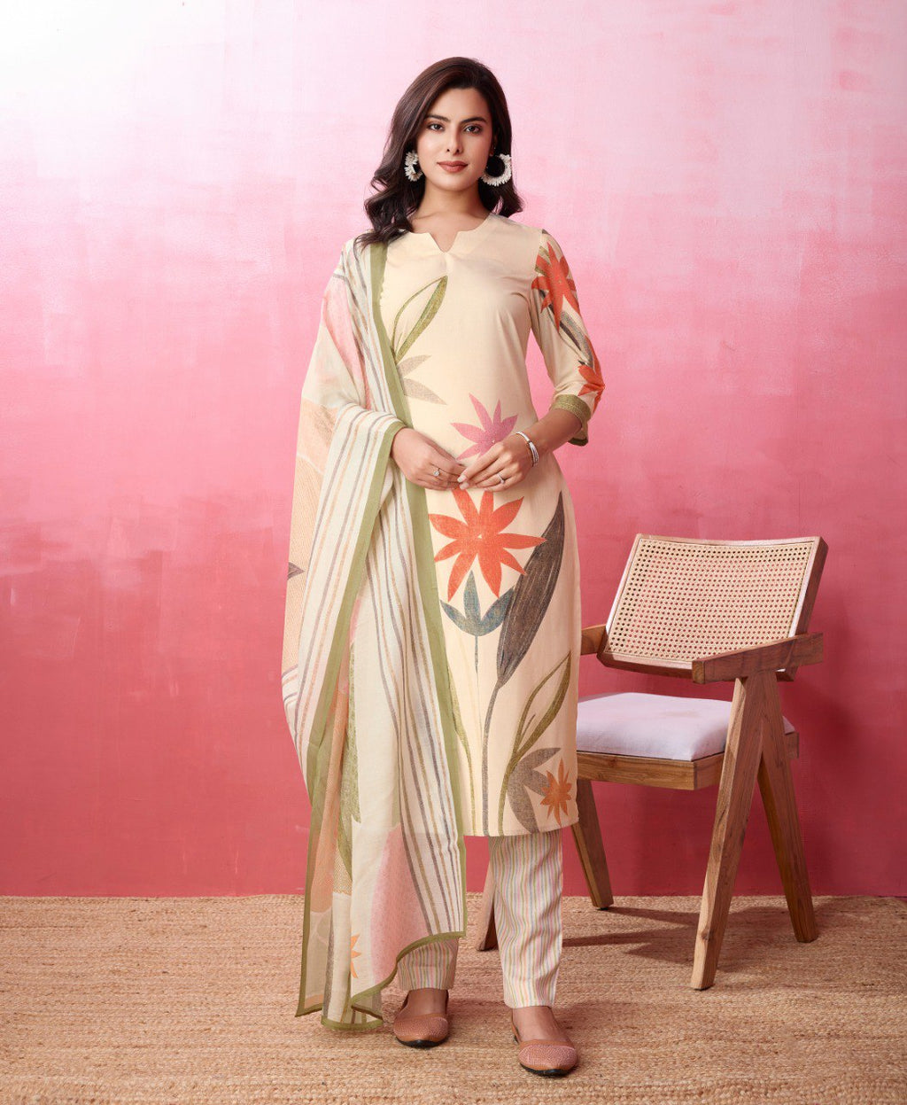 Prazu Fashion Off White Crepe Printed Designer Kurta Set | Grocsy