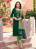 Prazu Fashion Green Viscose Reyon Embroidered Salwar Suit | Grocsy