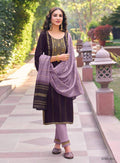 Prazu Fashion Purple Viscose Reyon Embroidered Salwar Suit | Grocsy