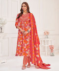 Prazu Fashion Peach Cotton Foil Printed Kurta Set | Grocsy