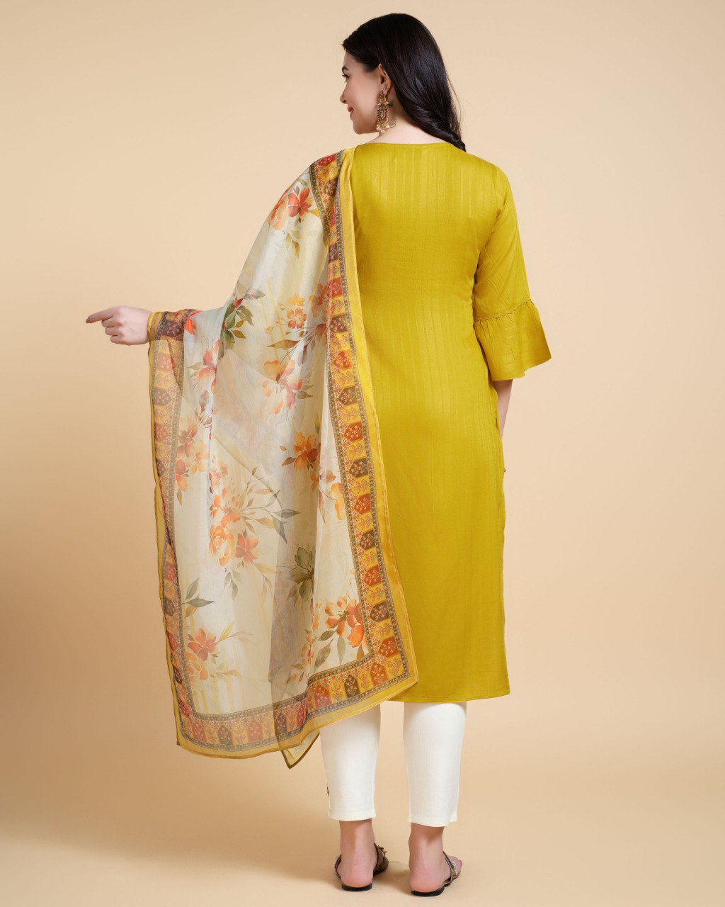 Prazu Fashion Yellow Reyon Embroidered Kurta Set | Grocsy