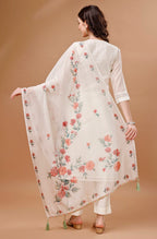 Prazu Fashion Off White Chanderi Silk Embroidered Kurta Set | Grocsy