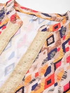 Ahalyaa Women Printed Ethnic Co-Ords - Blue Color | Grocsy