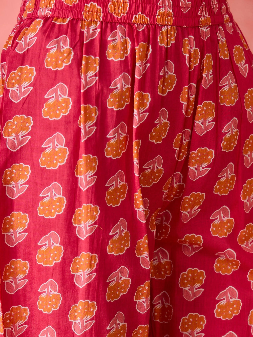 Joban Fashion Printed Pink Pure Cotton Kurta Set | Grocsy