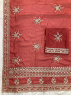 Teeya Creation Womens New Latest Party Wear Soft Georgette Saree-Peach | Grocsy