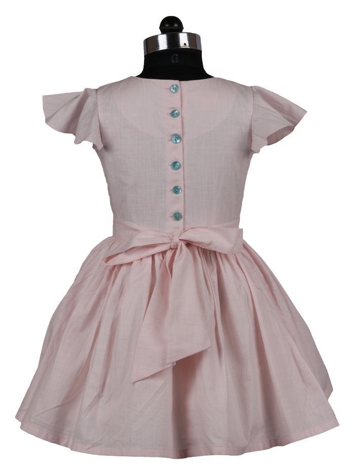 ArthLife Pink Wreath Embroidered Dress | Grocsy