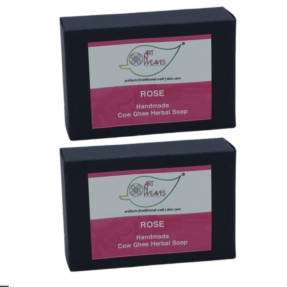 artNweaves Rose Cow Ghee Herbal Handmade Soap | Grocsy