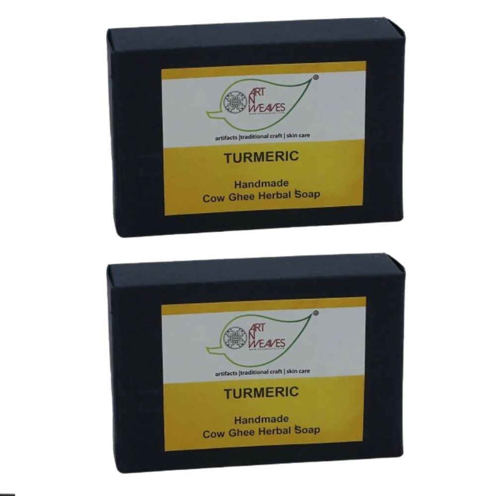 artNweaves Handmade Cow Ghee Herbal Turmeric Soap | Grocsy