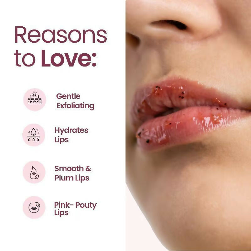 Mother Sparsh Rose & Beetroot Lip Lightening Scrub | Grocsy