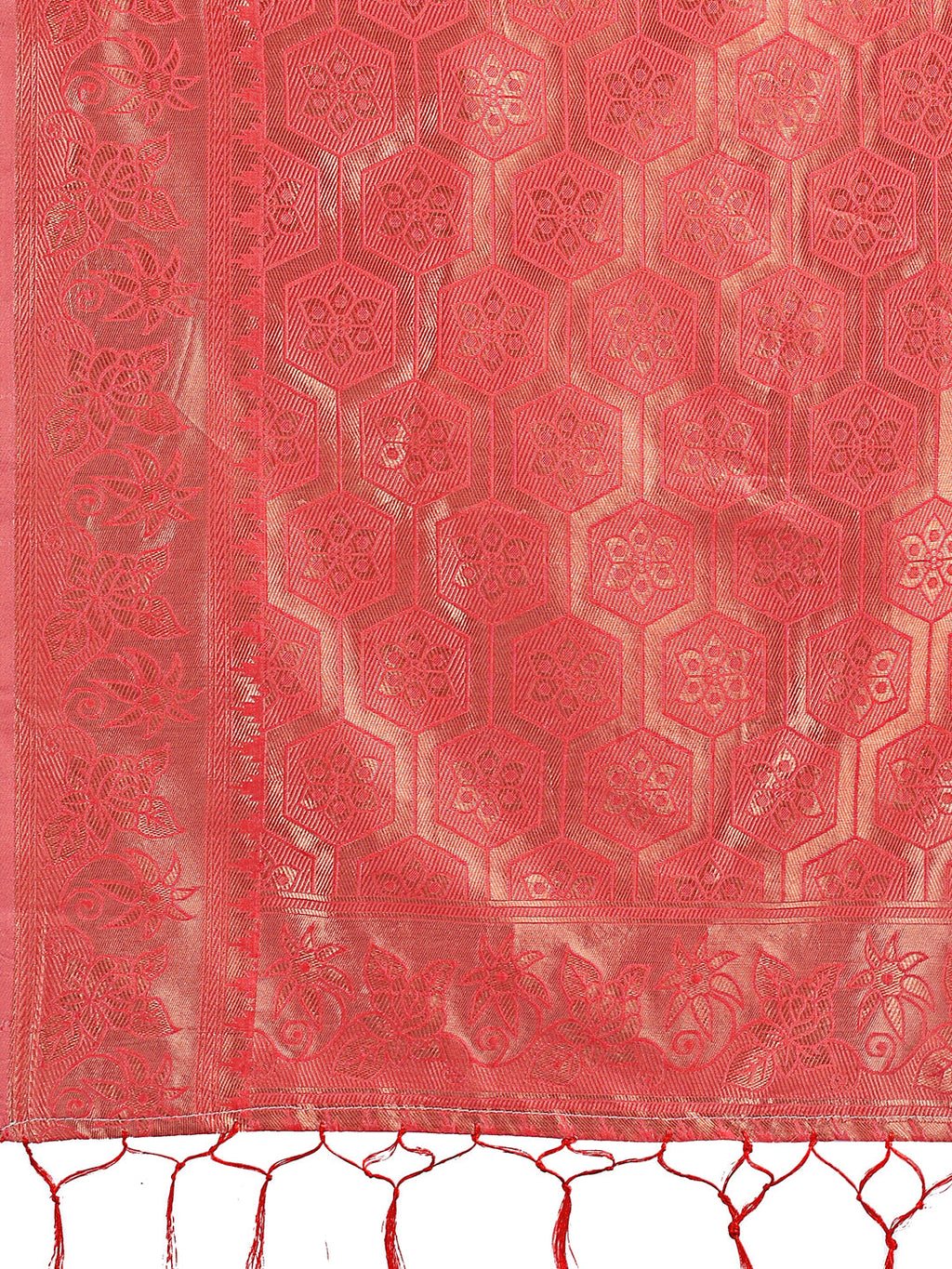 Shree Shyam Fashion Orange Woven Zari Traditional Linen Cotton Saree with Rich Pallu & Unstitched Blouse - Festive & Wedding Wear Saree | Grocsy