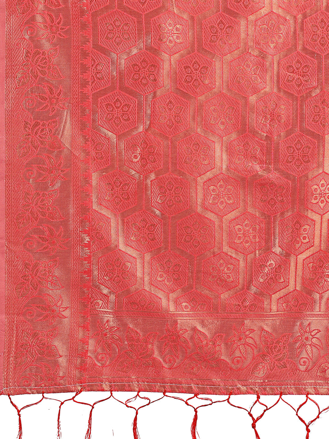 Shree Shyam Fashion Orange Woven Zari Traditional Linen Cotton Saree with Rich Pallu & Unstitched Blouse - Festive & Wedding Wear Saree | Grocsy