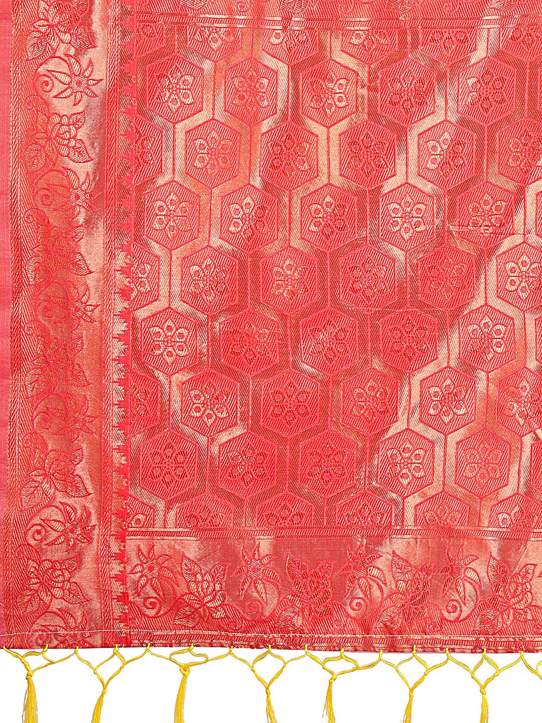 Shree Shyam Fashion Yellow Woven Zari Traditional Linen Cotton Saree with Rich Pallu & Unstitched Blouse - Festive & Wedding Wear Saree | Grocsy