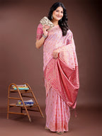 Shree Shyam Fashion Elegant Pink Cotton Saree with Contrast Pallu - Perfect Blend of Tradition & Comfort | Grocsy
