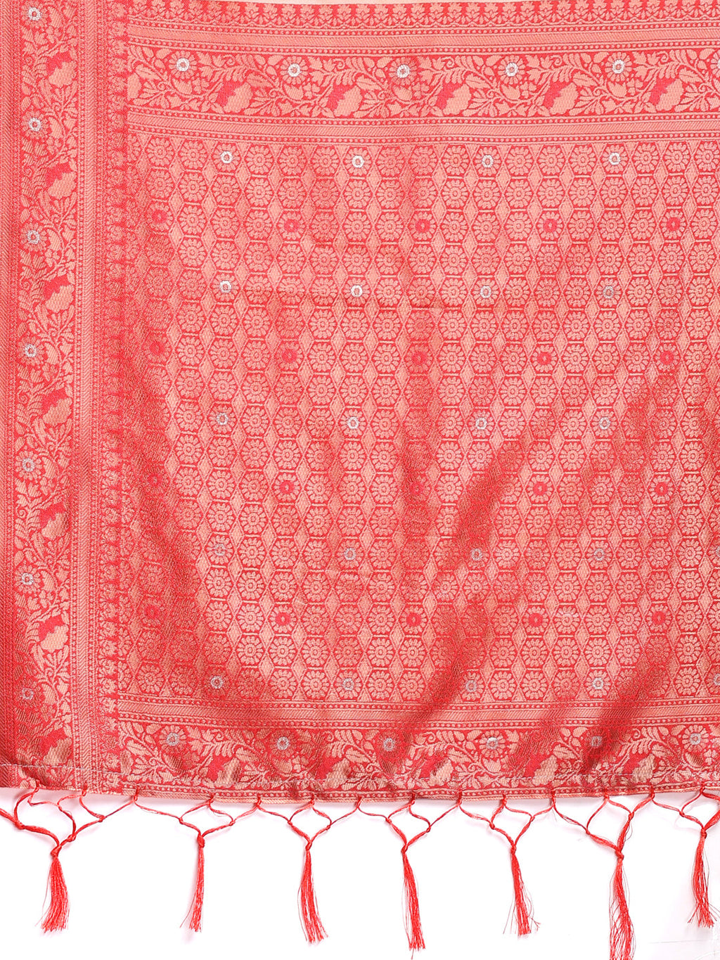 Shree Shyam Fashion Elegant Orange Cotton Saree with Contrast Pallu - Perfect Blend of Tradition & Comfort | Grocsy