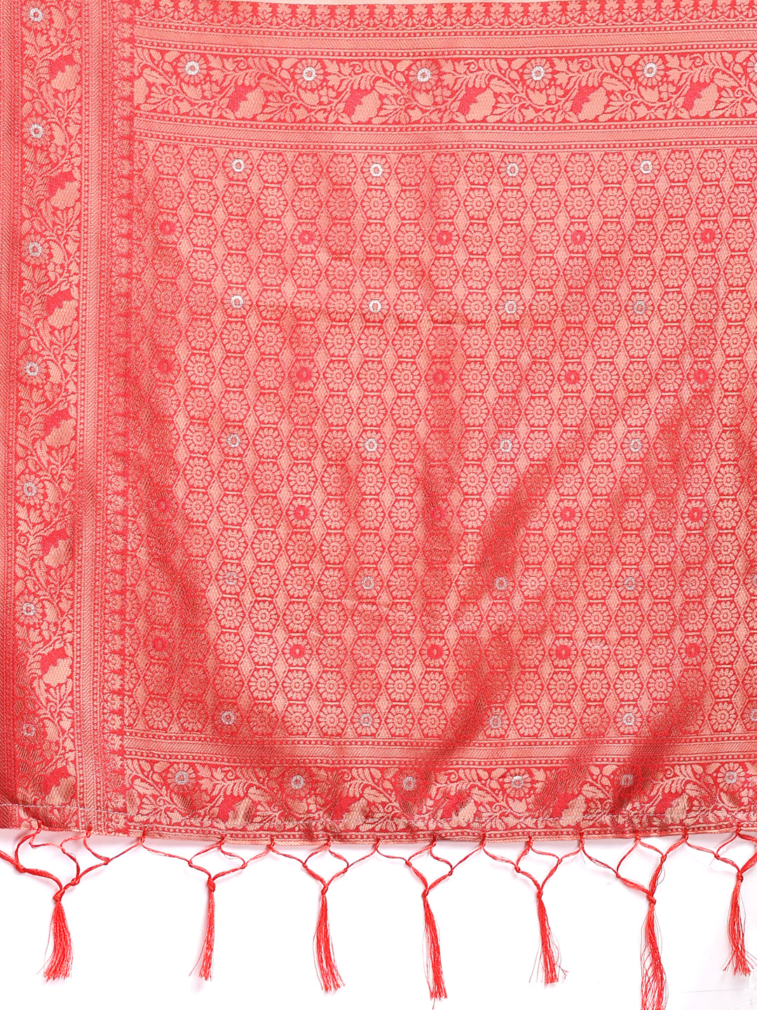 Shree Shyam Fashion Elegant Orange Cotton Saree with Contrast Pallu - Perfect Blend of Tradition & Comfort | Grocsy