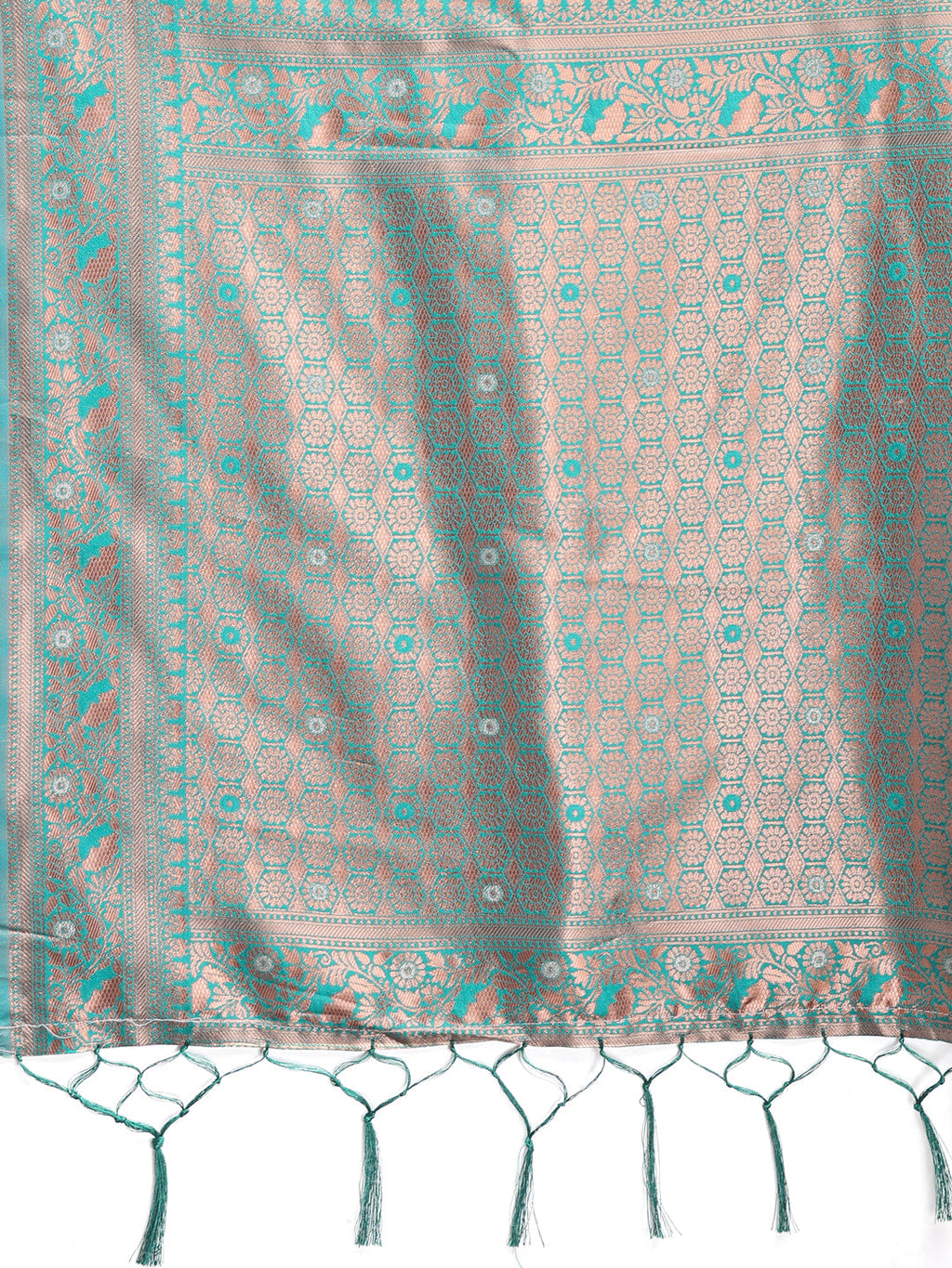 Shree Shyam Fashion Elegant Light Green Cotton Saree with Contrast Pallu - Perfect Blend of Tradition & Comfort | Grocsy