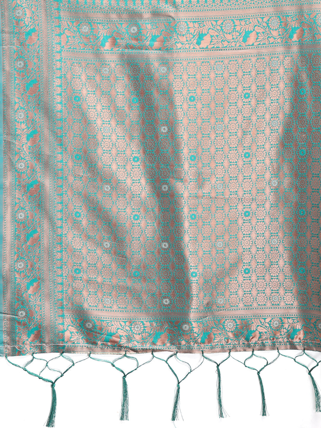Shree Shyam Fashion Elegant Light Green Cotton Saree with Contrast Pallu - Perfect Blend of Tradition & Comfort | Grocsy