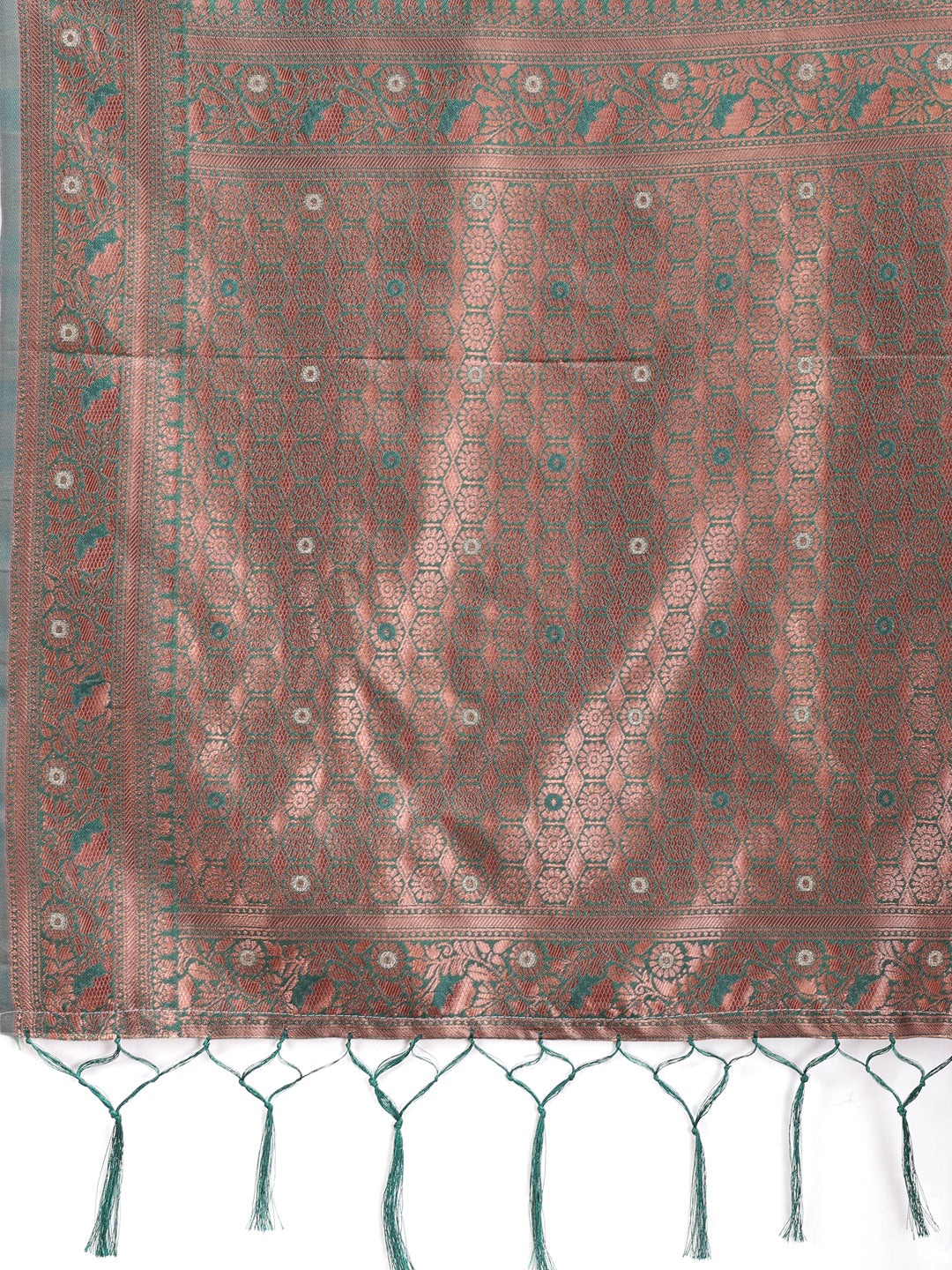 Shree Shyam Fashion Elegant Sea Green Cotton Saree with Contrast Pallu - Perfect Blend of Tradition & Comfort | Grocsy