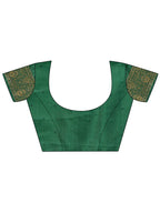 Shree Shyam Fashion Cream & Green Banarasi silk Woven Zari Work Traditional Tassel Saree | Grocsy