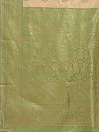 Shree Shyam Fashion Cream & Light Green Banarasi silk Woven Zari Work Traditional Tassel Saree | Grocsy