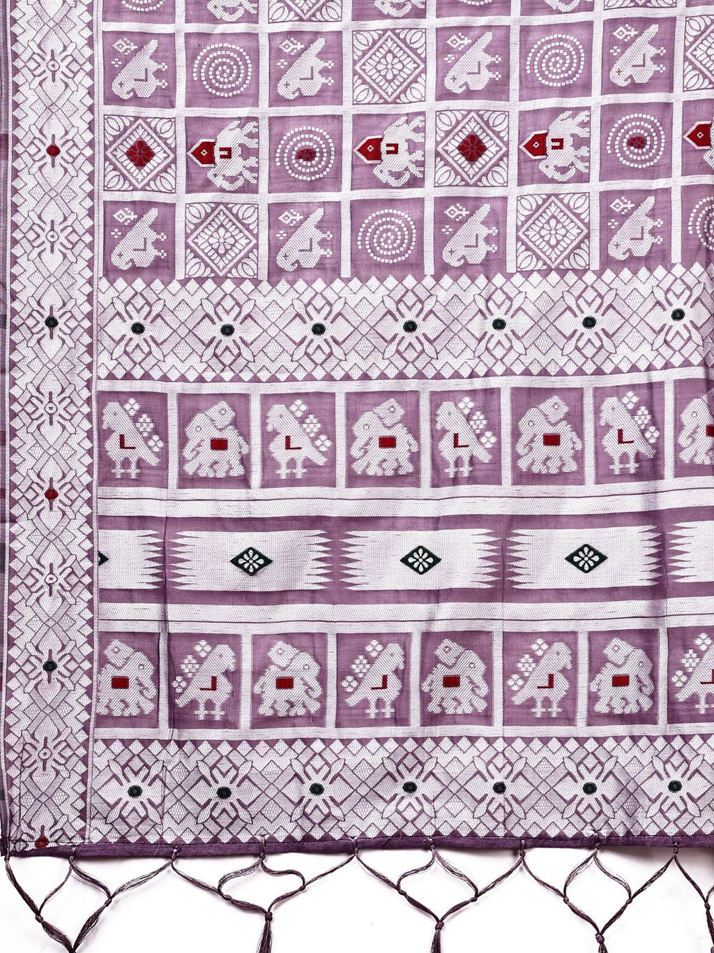 Shree Shyam Fashion Threads of Tradition: Purple Linen Cotton Saree Woven with Stories of Grace & Heritage | Grocsy