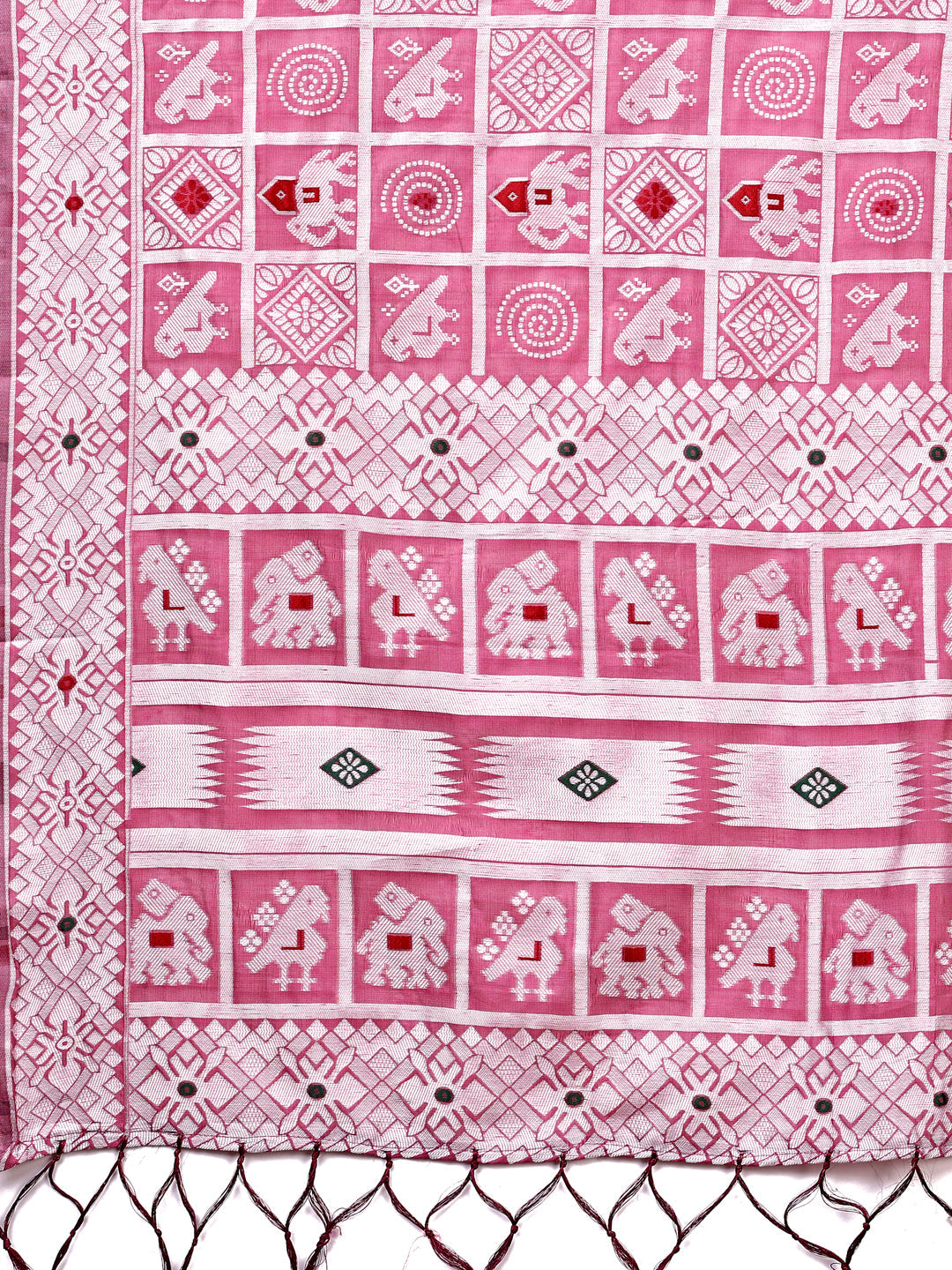 Shree Shyam Fashion Threads of Tradition: Pink Linen Cotton Saree Woven with Stories of Grace & Heritage | Grocsy