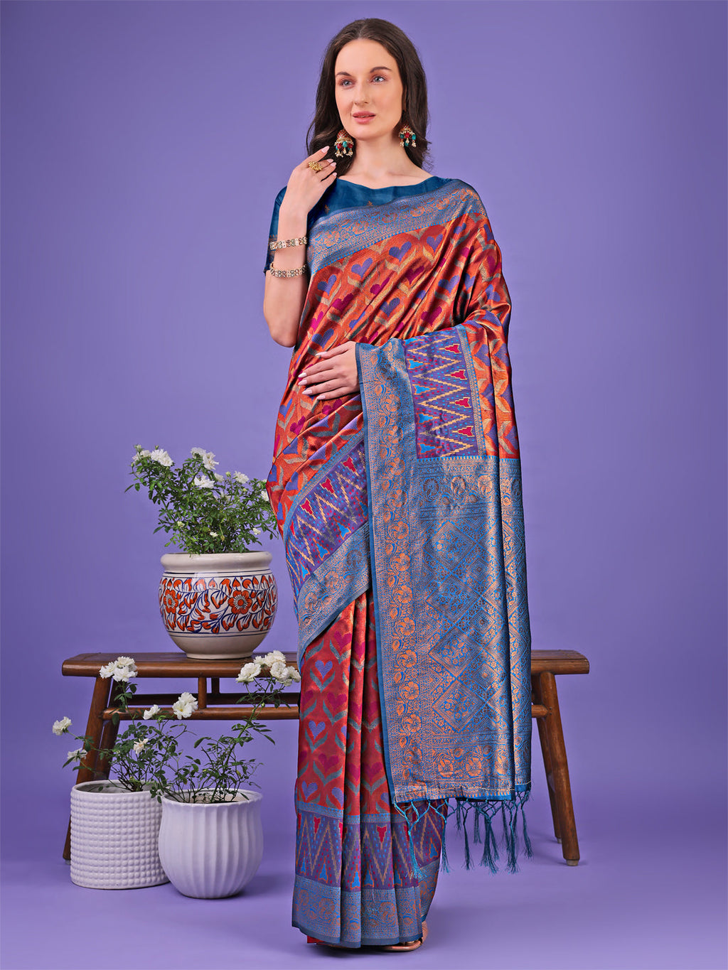 Shree Shyam Fashion Radiant Lichi Silk Saree - A Touch of Royalty in Every Thread | Grocsy