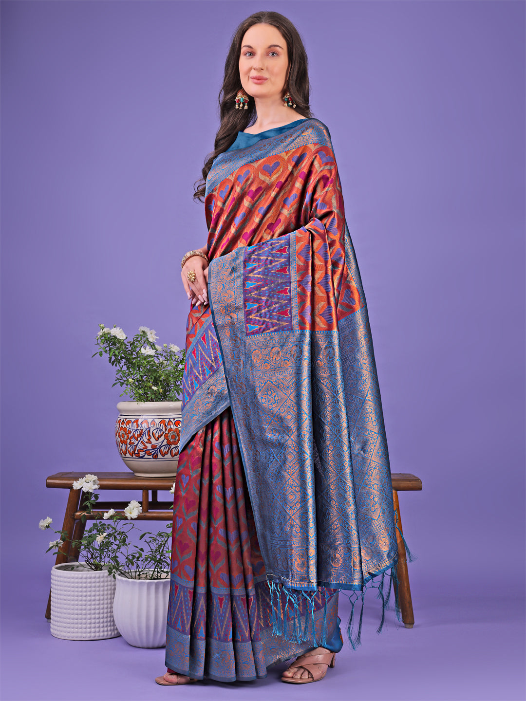 Shree Shyam Fashion Radiant Lichi Silk Saree - A Touch of Royalty in Every Thread | Grocsy
